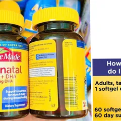 Vitamin Dành Cho Phụ Nữ Sau Sinh Nature Made Postnatal Multi + DHA 200mg 60 Viên, Bổ Sung Dinh Dưỡng Cho Mẹ Và Bé, Hàng Nhập Mỹ
