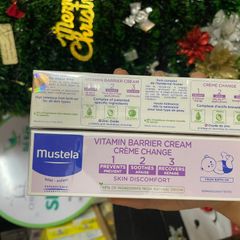 Kem Chống Hăm Tã Mustela 123 Vitamin Barrier Cream 50ml - Làm Dịu Da, Ngăn Ngừa Hăm Tã Cho Trẻ Sơ Sinh, Kem Dưỡng Da An Toàn, Chất Lượng Cao