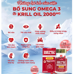Omega 3 Nhuyễn Thể Nhật Bản Super Krill Oil Eikenbi 2000mg 60 Viên - Bổ Não, Tăng Cường Trí Nhớ, Hỗ Trợ Tim Mạch, Sáng Mắt