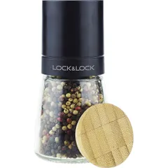 Lọ Xay Tiêu Cầm Tay Lock&Lock 140ml - Thủy Tinh Đẹp, Lưỡi Dao Sứ Bền Bỉ, Đồ Gia Dụng Tiện Lợi Cho Nhà Bếp