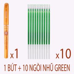 Ngòi Mực Nhũ Xanh Lá 0.7mm - Bút Chép Kinh Chữ Hán Chuyên Dụng, Nét Mực Đều, Bền Màu, Tặng Quà Học Sinh, Sinh Viên
