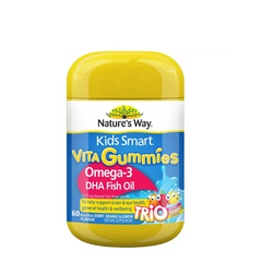 Viên Nhai Nature's Way Kids Smart Vita Gummies Omega-3 DHA Fish Oil 60 Viên - Bổ Sung Dinh Dưỡng Cho Trẻ Em Từ Úc