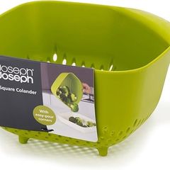 Rổ Đựng Đồ Có Tay Cầm Joseph Joseph 40088 - Thiết Kế Vuông Tiết Kiệm Không Gian, Dễ Rót, Màu Xanh Lá, Dụng Cụ Nhà Bếp Tiện Ích