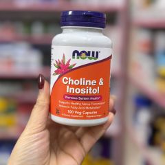 Viên uống Now Choline & Inositol 100 viên - Hỗ trợ thần kinh, trí não, và chuyển hóa chất béo - Thực phẩm chức năng cho sức khỏe tổng thể