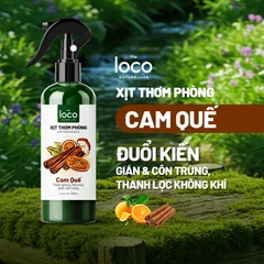 Xịt Phòng Tinh Dầu Cam Quế The Loco 260ml - Khử Mùi, Đuổi Côn Trùng, Tạo Không Gian Thoáng Mát, An Toàn Cho Sức Khỏe