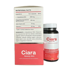 Viên Uống Trắng Da Ciara - Hỗ Trợ Làm Đẹp Da, Chống Nắng, Cải Thiện Sắc Tố - Hộp 50 Viên, Dạng Viên Nén Chất Lượng Thẩm Mỹ
