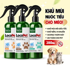 Bình Xịt Khử Mùi Hôi Nước Tiểu Của Chó Mèo Loco Pet - Khử Mùi Chậu Cát, Hương Thơm Tự Nhiên Lành Tính
