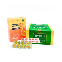 Combo Da Khỏe: Vitamin E Vivita.E & Vitamin C 500 Nano Curcumin - Bổ Sung Dưỡng Chất Chống Oxy Hóa & Tăng Cường Sáng Mịn Da