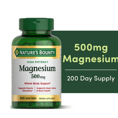 Viên uống bổ sung Magie Nature's Bounty 500mg - 200 viên - Thực phẩm chức năng cho sức khỏe hàng ngày tại Mỹ
