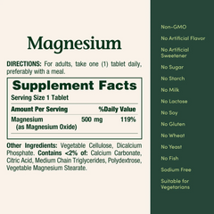 Viên uống bổ sung Magie Nature's Bounty 500mg - 200 viên - Thực phẩm chức năng cho sức khỏe hàng ngày tại Mỹ