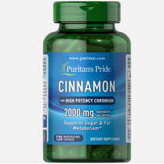 Viên Uống Hỗ Trợ Đường Huyết Puritan's Pride Cinnamon 2000mg - 120 Viên Bổ Sung Chiết Xuất Quế Từ Mỹ