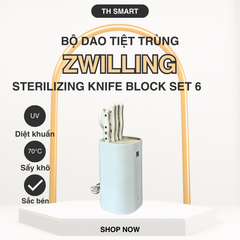 Bộ Dao Nhà Bếp ZWILLING Sterilizing Knife Block Set 6 Món - Hộp Tự Sấy Khô Khử Trùng bằng Tia UV, Thép Không Gỉ, Thiết Kế Sang Trọng
