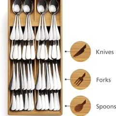 Khay Chia Ngăn Kéo Phân Loại Thìa Dĩa Joseph Joseph 851697 - Thiết Kế Bamboo Độc Đáo, Tối Ưu Không Gian, Chống Trượt, Dễ Sắp Xếp