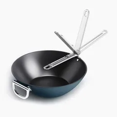 Chảo Sâu Lòng Joseph Joseph 45048 Space Blue Wok 32cm - Chất Liệu Chuyên Nghiệp, Chống Dính An Toàn, Dùng Cho Bếp Từ, Tiết Kiệm Không Gian