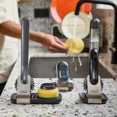 Bàn Chải Rửa Chén Joseph Joseph Sinktech 6500019 - Có Ngăn Chứa Xà Phòng và Chân Đế Bằng Thép Không Gỉ, Thiết Kế Thông Minh