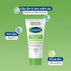 Kem Dưỡng Ẩm Dịu Lành Cetaphil (50g) - Cấp Ẩm Sâu 48H Cho Da Nhạy Cảm, Không Chứa Hương Liệu, Giúp Da Mềm Mịn, Lành Tính