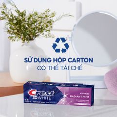 Kem Đánh Răng Crest 3D White Radiant Mint 93g - Làm Trắng Răng, Thơm Miệng, Mỹ Nhập Khẩu Chính Hãng