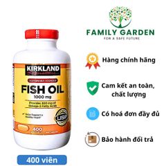 Dầu Cá Kirkland Fish Oil 1000mg - Hỗ Trợ Sức Khỏe Tim Mạch, Não Bộ và Thị Giác - 400 Viên Omega-3 Chất Lượng Cao