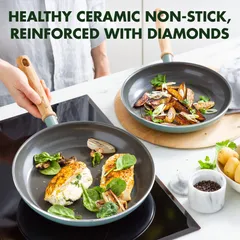 Chảo chống dính GreenPan Mayflower - Chảo bếp từ hợp kim nhôm cao cấp màu xám từ thương hiệu nổi tiếng Bỉ