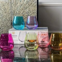 Bộ 6 Cốc Thủy Tinh Bohemia Columba 380ml - Ly Uống Rượu Sang Trọng, Phong Cách Châu Âu, Quà Tặng Ý Nghĩa