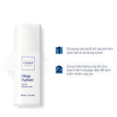 Kem Dưỡng Ẩm Obagi Hydrate 48g - Cấp Ẩm Chuyên Sâu Cho Da Nhạy Cảm, Giúp Da Mềm Mại, Không Nhờn Rít, Chất Lượng Mỹ