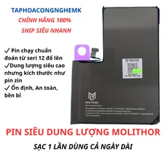 Pin iPhone Dung Lượng Cao Chính Hãng Molithor - Hiệu Suất Ổn Định, An Toàn, Bền Bỉ, Phù Hợp Từ iPhone 12 Trở Lên