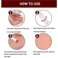Bút Tẩy Nốt Ruồi & Xóa Mụn Thịt - Sản Phẩm Chăm Sóc Da Thiên Nhiên, Không Đau Rát, Hiệu Quả Nhanh Chóng