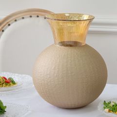 Lọ Hoa Pha Lê IVV Ophelia 30cm Màu Amber - Đồ Trang Trí Tiệc Sang Trọng, Quà Tặng Đặc Biệt Cho Người Thân