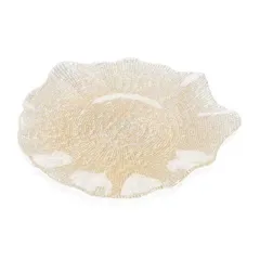 Đĩa IVV Folies Piatto Gold Glitter 37cm - Đĩa Thủy Tinh Sang Trọng, Họa Tiết Glitter Ấn Tượng cho Bữa Ăn Gia Đình