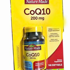 Viên Uống Bổ Tim Mạch CoQ10 200mg Nature Made - Hỗ Trợ Chức Năng Tim Mạch, Hộp 140 Viên Chính Hãng Mỹ