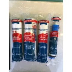 Bộ 4 Lõi Lọc Nước Sunhouse 1234 Chính Hãng - Thay Thế Máy Lọc RO, Đảm Bảo Nước Sạch và An Toàn