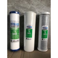 Combo 3 Lõi Lọc Nước RO Titako - Hàng Chính Hãng, Bộ Lọc Đầu Nguồn 10 Inch, Khử Mùi, Làm Sạch Tạp Chất hiệu quả