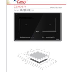 Bếp Từ Cao Cấp Canzy CZ ML757I - 2 Vùng Nấu, Công Nghệ Smart Inverter, Nhập Khẩu Malaysia, Hàng Chính Hãng, Bảo Hành 3 Năm