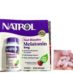 Viên ngậm hỗ trợ giấc ngủ ngon Natrol Sleep Melatoniin 5mg 250 viên, chính hãng Mỹ