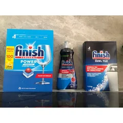 Bộ Sản Phẩm Rửa Chén Finish - 100 Viên Viên Rửa, Muối 1,2Kg và Nước Làm Bóng 400ML - Hàng Chính Hãng Châu Âu