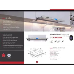 Máy Hút Mùi Âm Tủ Dmestik ES4970 DMK - Hàng Chính Hãng, Điều Khiển Cảm Ứng, Tiết Kiệm Điện, Khử Mùi Hiệu Quả, Đèn LED ánh sáng 2x2W