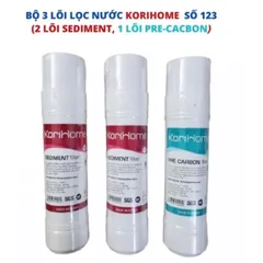 Bộ 3 Lõi Lọc Thô 123 Korihome - 2 Lõi Sediment & 1 Lõi Pre Carbon Chính Hãng - Thay Thế Cho Máy Lọc Nước Korihome