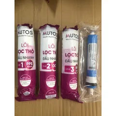 Bộ 4 Lõi Lọc Nước MUTOSI 1234 Hàng Chính Hãng - Lõi Đúc RO 50GPD - Thay Thế Máy MP-U1368, MP-S1012