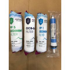 Bộ 4 Lõi Lọc Nước MUTOSI 1234 - Chính Hãng, Lọc Sạch Vi Khuẩn, Virus, Tạp Chất - Giải Pháp Nước Uống An Toàn