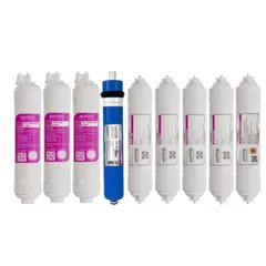 Bộ 9 Lõi Lọc Nước MUTOSI Chính Hãng - Thay Thế Model MP390U, Bao Gồm Lõi Đúc, RO, T33-Gac, Alkaline Hydrogen, Nano Silver