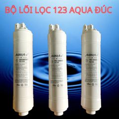 Bộ 3 Lõi Lọc Nước Đúc Nối Nhanh 123 AQUA - Lõi PP 5 Micron & Than Hoạt Tính Giúp Loại Bỏ Tạp Chất, Cặn Bẩn, Màng RO Bảo Vệ