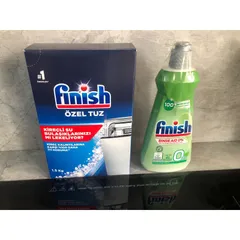 Combo Muối Rửa Bát 1.2Kg & Nước Làm Bóng 400ML Hiệu Finish - Chuyên Dùng Cho Máy Rửa Chén Chính Hãng Từ EU