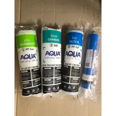 Bộ 4 Lõi Lọc AQUA Chính Hãng - Thay Thế Máy Lọc Nước RO, Lọc Tạp Chất và Kim Loại Nặng, Nước Uống Tinh Khiết