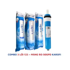 Bộ 4 Lõi Lọc Nước KAROFI Chính Hãng - Smax Duo và Màng RO Dupont Mỹ - Thay Thế Cho Karofi, Kangaroo, Aqua