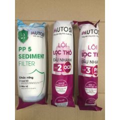 Bộ 3 Lõi Lọc Nước MUTOSI - Lõi PP5, OCB-GAC, PP1 - Thay thế cho máy lọc Mutosi MP-S1013 - Hàng chính hãng