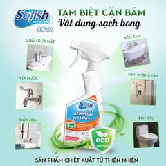 Chai Xịt Tẩy Cặn Canxi SOFISH NOVA - An Toàn Lành Tính, Vệ Sinh Vòi Rửa, Tẩy Kính, Bồn Sứ với Hương Đào Thơm Mát