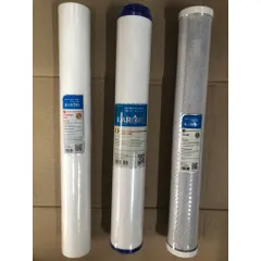Bộ 3 Lõi Lọc Nước Karofi 123 20inch - Thay Thế Máy RO Công Nghiệp 30-75L/h - Lõi PP5, OCB-GAC, CTO-GAC