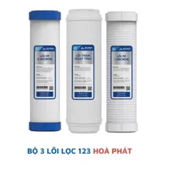 Bộ 3 Lõi Lọc Nước RO Hòa Phát 123 - Lõi Lọc Thô 10 Inch, An Toàn và Hiệu Quả - Hàng Chính Hãng Việt Nam