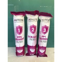Bộ 3 Lõi Lọc Nước 123 MUTOSI Đúc Liền Chính Hãng - Bảo Vệ Màng RO & Loại Bỏ Tạp Chất, Clo, Mùi Vị Lạ Trong Nước
