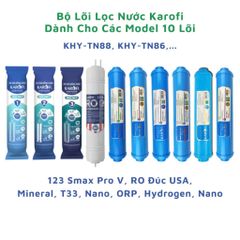 Bộ 10 Lõi Lọc KAROFI Chính Hãng - Thay Thế Cho Máy Lọc Nước KHY-TN88, TN86 - Chất Lượng Cao, Nước Ngọt, Kháng Khuẩn